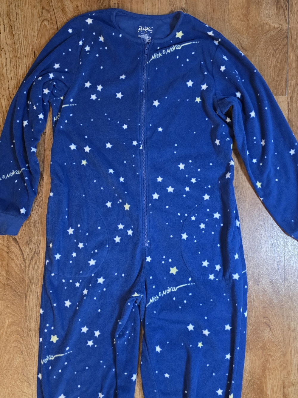 Nick & Nora Starry Nights Blue Navy One Piece Pajamas - Picture 3 of 10